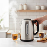 غلاية كهربائية استانلس ستيل - 1.7 لتر، 2200 واط، قاعدة دوارة 360°، ZJM01 ، فضي - Blanco