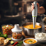 هاند بلندر كينوود 700 واط - سرعات متعددة ومجموعة خفق وتقطيع - فضي HDP109WG - Blanco