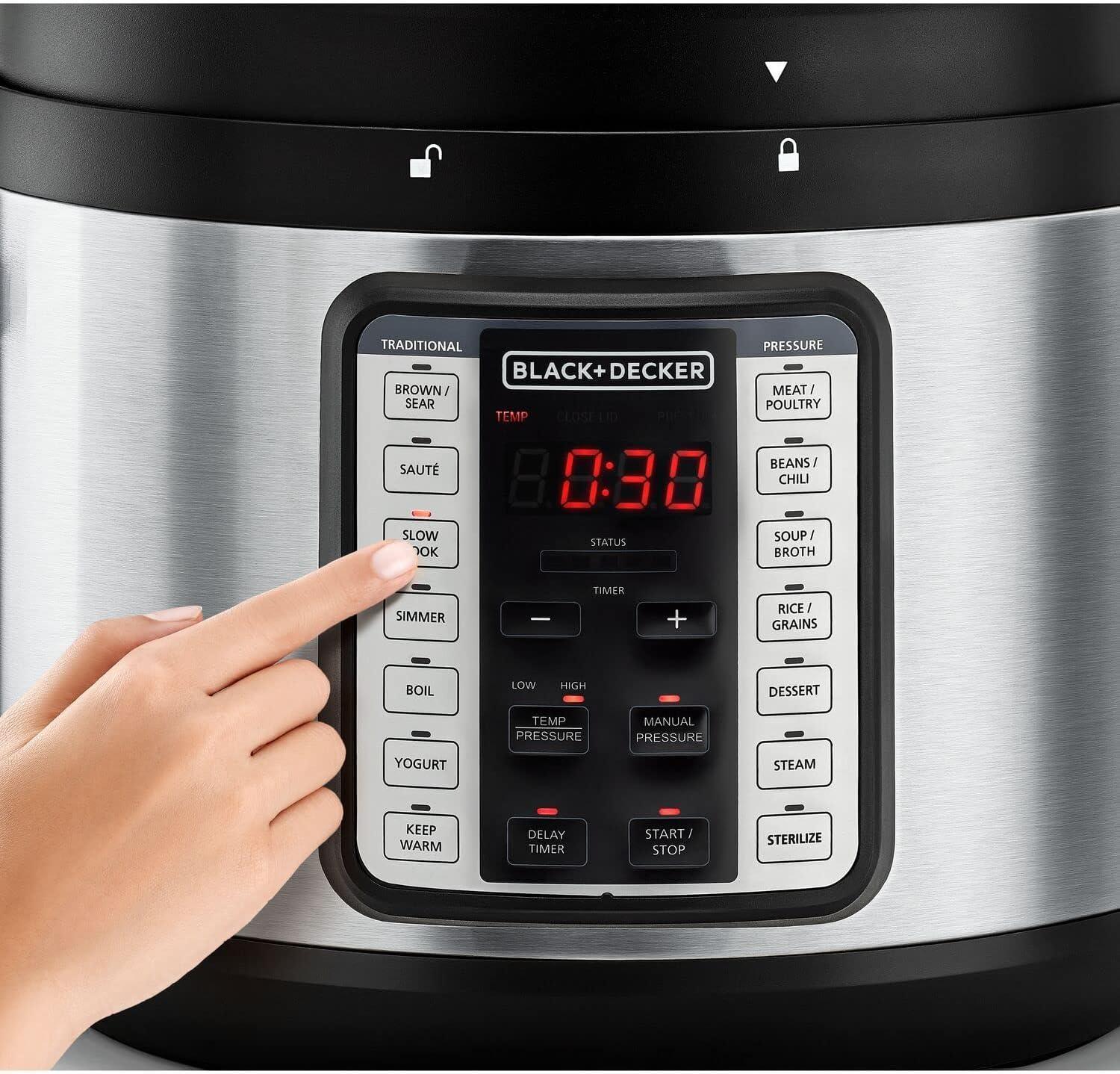 حلة ضغط كهربائية بلاك اند ديكر , ذكية 9 في 1 - 10 لتر، 1350 واط، PCP1010-B5 - Blanco