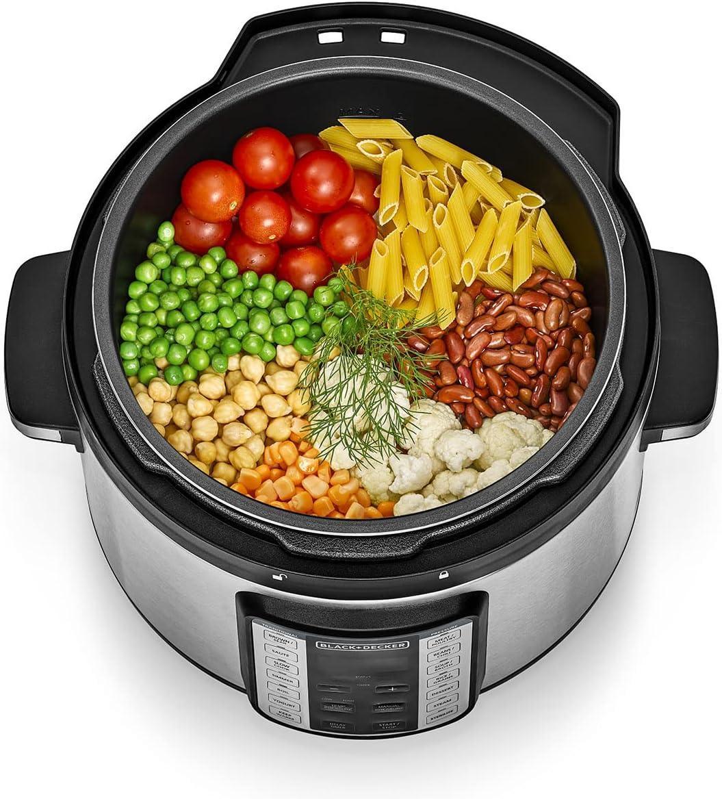 حلة ضغط كهربائية بلاك اند ديكر , ذكية 9 في 1 - 10 لتر، 1350 واط، PCP1010-B5 - Blanco