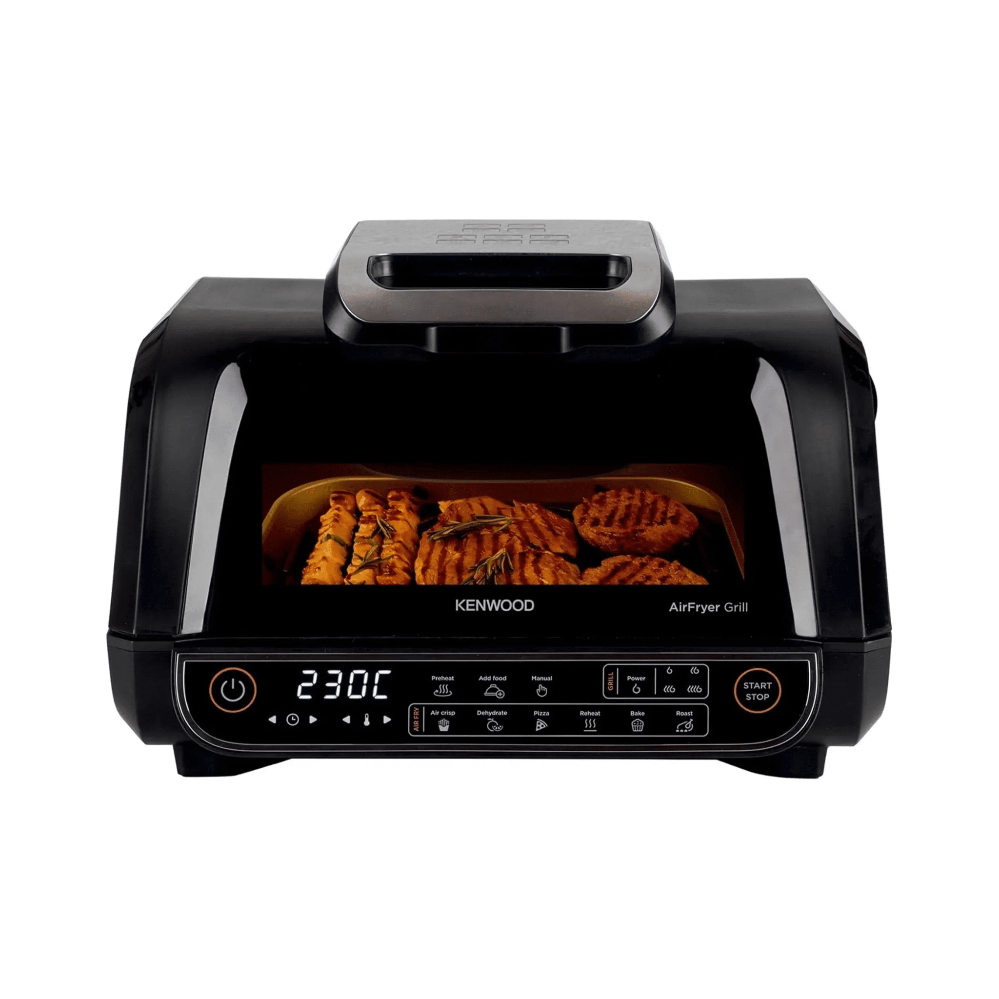 قلاية هوائية وشواية كينود 2 في 1 - 8 لتر، 1700 واط، GHF40.000 BK - Blanco