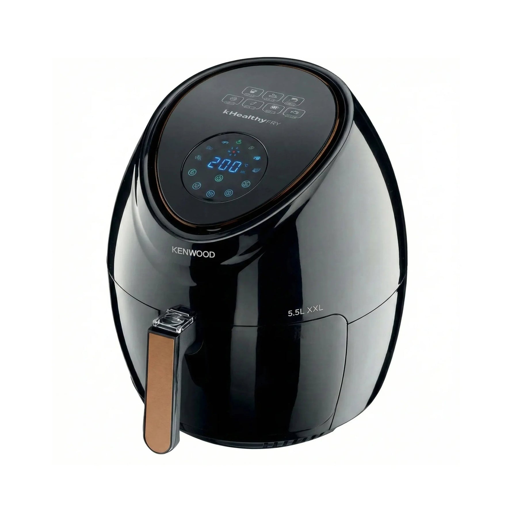 قلاية هوائية رقمية، 1500 واط، سعة 5 لتر، تحكم باللمس، درجة حرارة قابلة للتعديل، سلة غير لاصقة سهلة التنظيف - ‏HFP52.000BK - Blanco