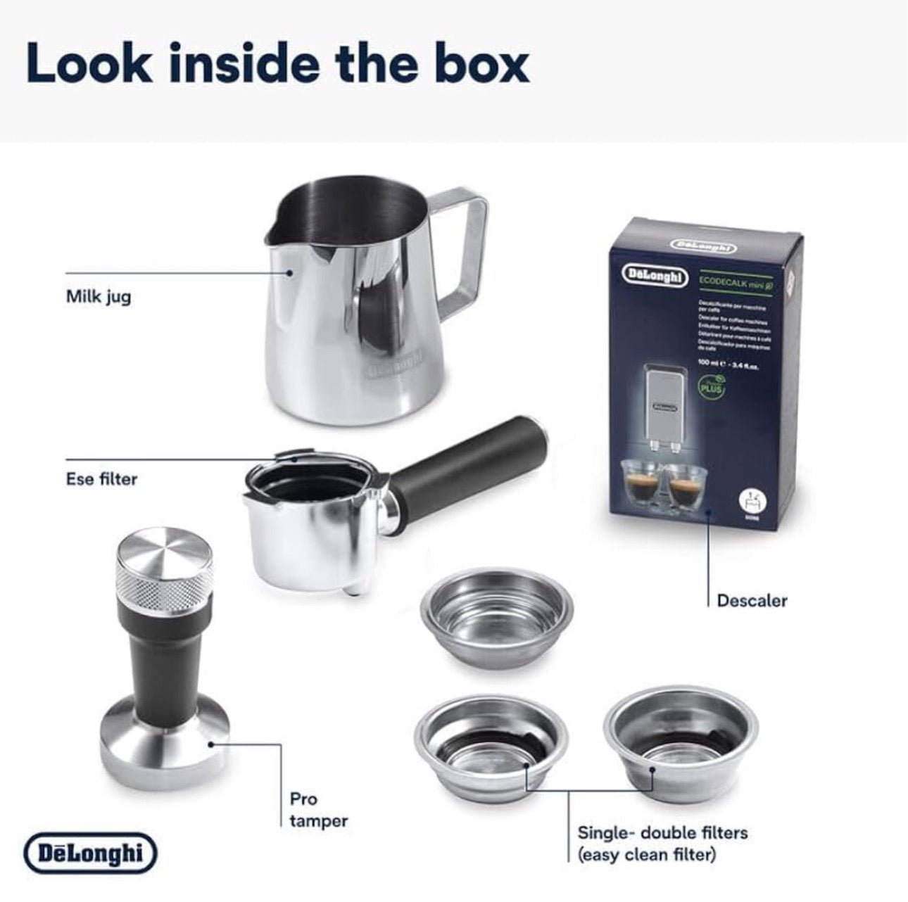 ماكينة قهوة ديلونجي ، لاتيه آرت 1350 وات EC885.GY - Blanco