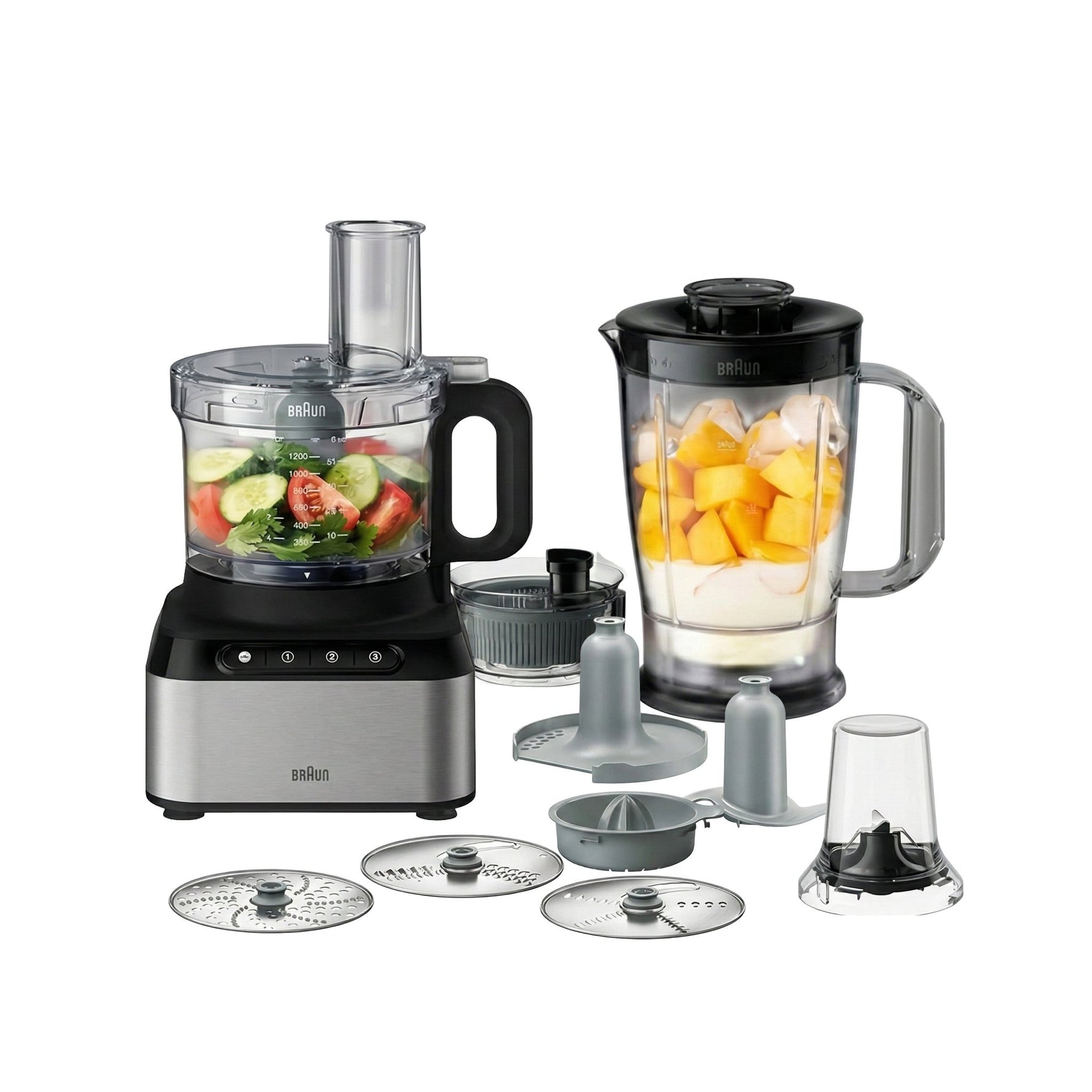 محضر طعام براون، خلاط 1.2 لتر، 800 وات، أسود - FP3233SI - Blanco