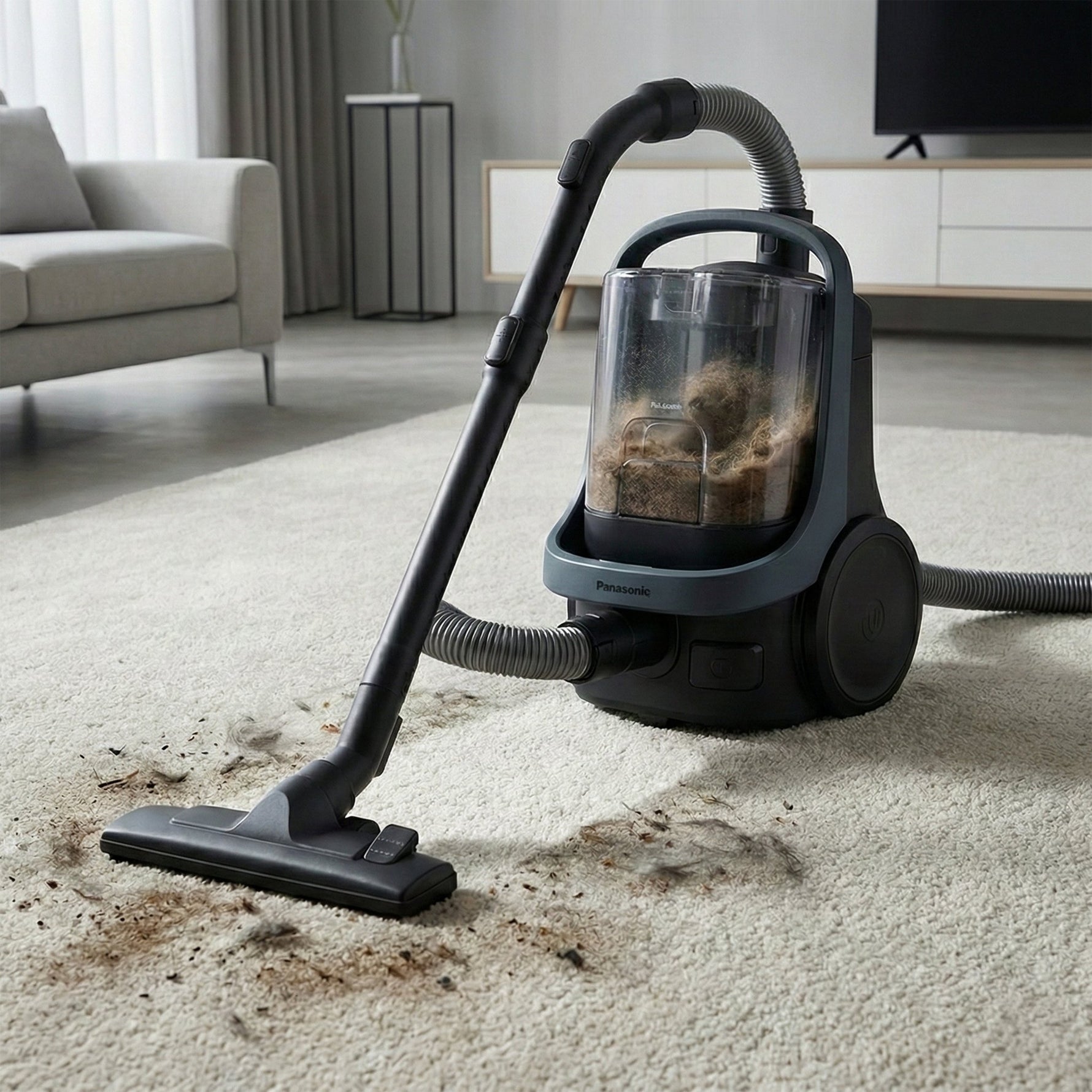 مكنسة باناسونيك باجلس 1600 وات،، سعة حاوية الغبار 2.2 لتر، MCCL601 - Blanco