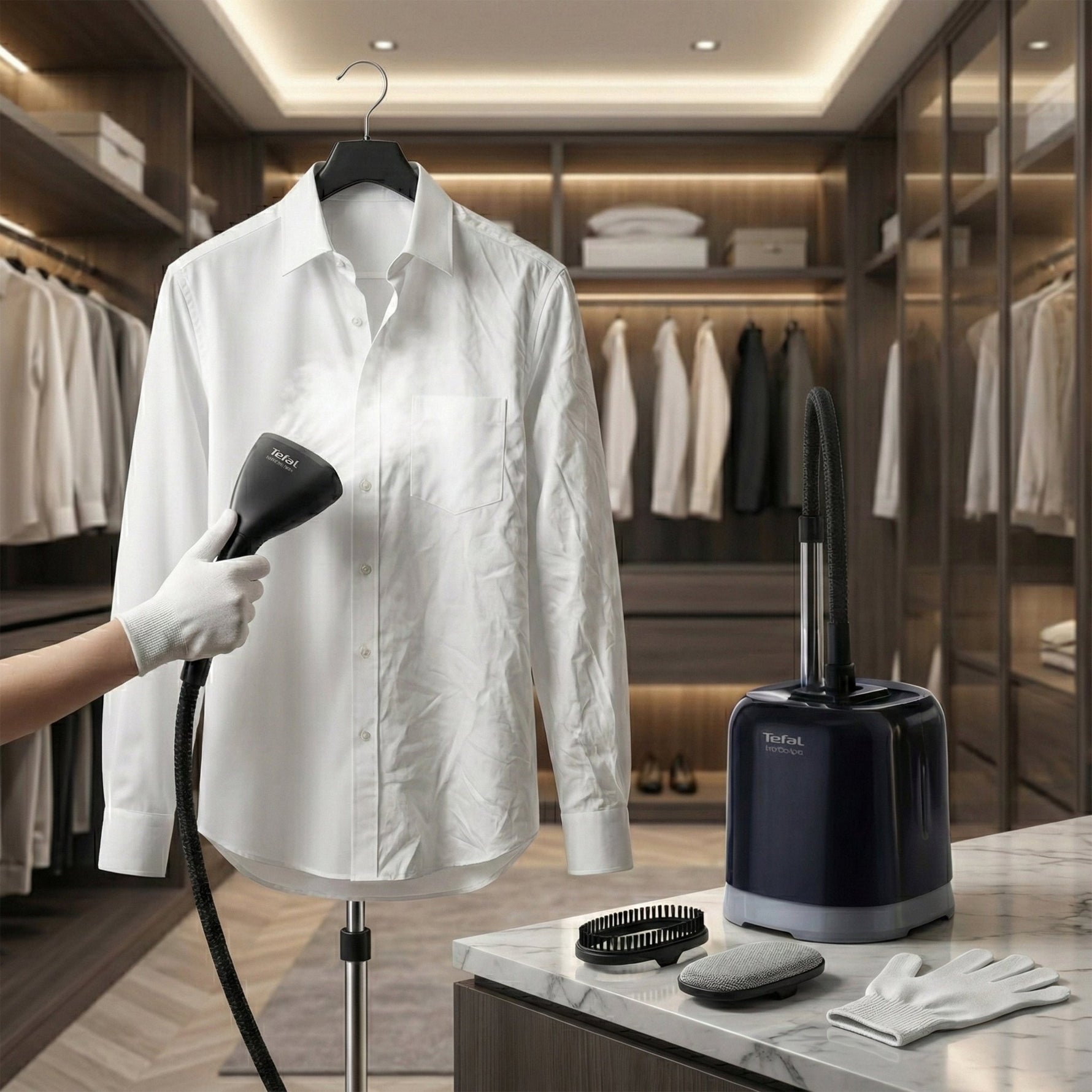 مكواة بخار عمودية تيفال، قدرة 2000 وات ، 1.5 لتر ، اسود - IT3480 - Blanco