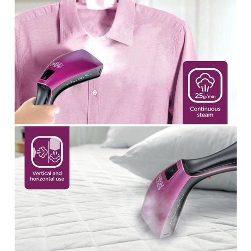 مكواة بخار يدوية بلاك آند ديكر 1600 وات سعة 0.24 لتر، HSTD1600 - B5 - Blanco