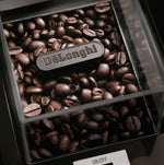 مطحنة قهوة ديلونجي – أداء قوي بحجم صغير – قدرة 110 واط – طحن احترافي للقهوة ب16 مستوى للطحن | KG79 - Blanco