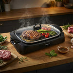 شواية كينوود صحية، غطاء زجاجي، 1700 W HG230 أسود/شفاف - Blanco